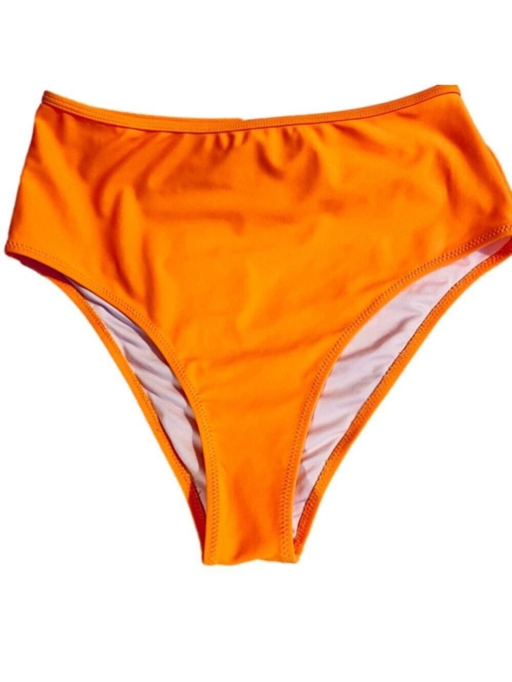 Cupshe Neon Orange High Waisted Bikini Bottom